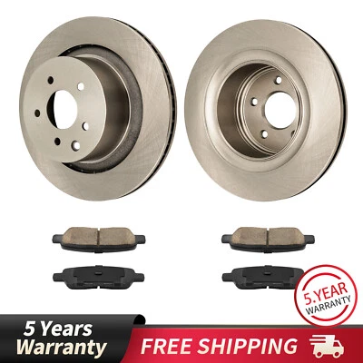 For Infiniti G37 2008-2013 G35 2007-2008 Rear Brake Rotors & Ceramic Brake Pads - Image 1 of 4