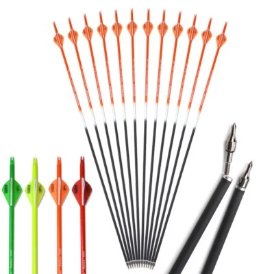 30" Carbon Arrows SP500 Archery Compound Recurve Bow Hunting Practice Shooting - Image 1 of 4