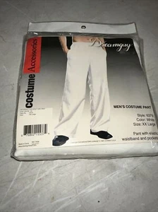 White Costume Pants Elastic Waist 1970s Style Dreamguy NEW XXL - Picture 1 of 1