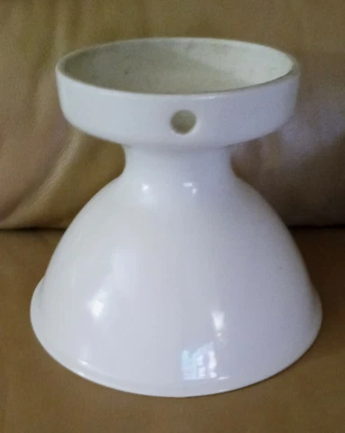Antique Original Alabax Flush Mount Cast Ceramic Porcelain Light Fixture Unique Cover