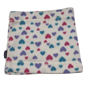 Lands End Neck Gaiter Girls White Multicolor Hearts Face Mask Winter Warmer - Picture 1 of 9