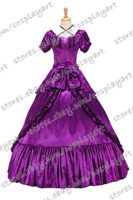 Dama Victoriano Gótico Brocado Tirantes Encaje Noche Baile de graduación Vestido Fiesta Foto 1 de 4