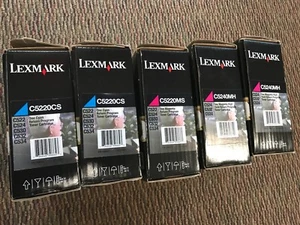 5er Set Lexmark Rückgabeprogramm Tonerkartuschen 2 C5220MS, 1 C5220CS, 2 C5240MH - Bild 1 von 7