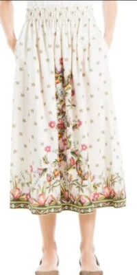 FALDA MIDI MAX STUDIO ESTAMPADO MEZCLA LINO EN CRUDO DE COLECCIÓN Talla XS NUEVA CON ETIQUETAS Foto 1 de 4