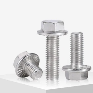 Flange Bolt Serrated Hex Flange Bolts 304 A2 Stainless Steel M4 M5 M6 M8 M10 M12 - Picture 1 of 8