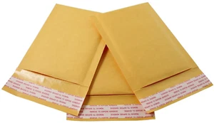 HGP #0000, 4" X 6", 200 Pack, Kraft Bubble Mailers Padded Shipping Envelopes Sel - Picture 1 of 1