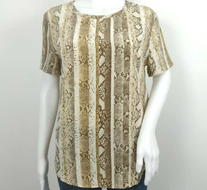 Equipment Femme Riley Seidentop Gr. XS braun Schlangenhaut Python Kurzarm - Bild 1 von 8