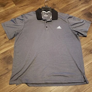 Adidas Gray Striped Golf Men's Polo Style Shirt Sz XL - Picture 1 of 5