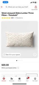Velvet Jacquard Zebra Lumbar Throw Pillow - Threshold - Picture 1 of 2