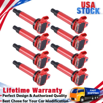 Pacote com 8 bobinas de ignição para 2000-2004 2005 2006 2007 2008 2009 TOYOTA TUNDRA 4,7L - Imagem 1 de 4