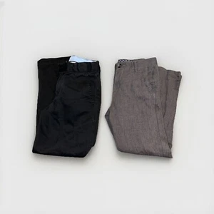 Lot of Two Boys Dress Pants GAP Gymboree Size 8 Solid Black Gray Herringbone - Picture 1 of 6