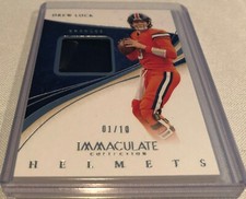 2020 Panini Immaculate Football Drew Luck Denver Broncos Helmet Relic #'d 01/10