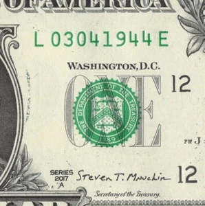 March 4 1944 Birthday Note Fancy Serial Number Dollar Bill 03 04 1944 CU - Picture 1 of 12