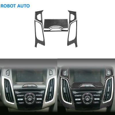 Kit de moldura de salida de ventilación de aire pantalla GPS de fibra de carbono de 7 piezas para Ford Focus 2012-2014 Foto 1 de 4