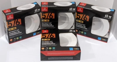 (4) Globo 5"/6" Blanco Integrado Luz LED Retrofit Kits de Iluminación Empotrada Foto 1 de 4