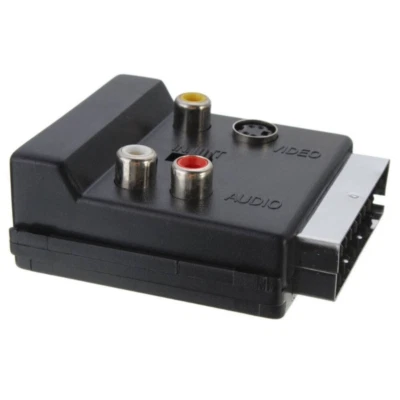 1x RGB Scart Male to 3x RCA Female + S-Video AV TV Audio Cable Converter Adapter - Image 1 of 4