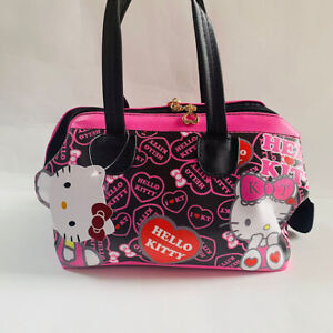 hellokitt PU black travel handbag tote purse girls party handbags new