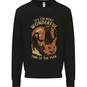 Halloween Gatos Maravillosa Época del Año Hombre Sudadera Jersey - Imagen 1 de 3