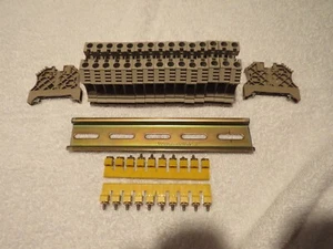 New Lot Of Weidmuller Terminal Block DIN Rail With Jumper Plus End Clamp 6 Gauge - Picture 1 of 9