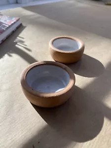 2 Reptile Food Dish Bowl, Worm Water Dish Small Lizard Gecko Ceramic Pet Bowl - Picture 1 of 5