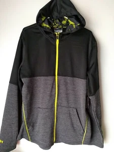AND1 Men's Athletic Full-Zip Warm-Up Jacket Hooded Black Track Size Large J24 - Picture 1 of 8