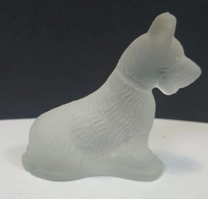 Vintage Flint Glass Frosted Scottie Dog Figurine - Picture 1 of 5