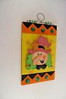  WOOD HALLOWEEN WITCH TRICK OR TREAT DECORATION