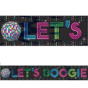 1970 Banner Disco Metallic Banner Boogie 70s Party Supplies 25ft Decoration - Picture 1 of 1