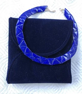 Stunning & Unique Lapis Lazuli & 14kt Gold Necklace Statement Piece - 39 Stones - Picture 1 of 10