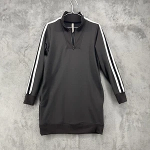 Athleta Sweatshirt Dress Womens Small Gray Black 1/4 Zip Circa Track Tennis Golf - Picture 1 of 14