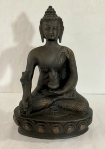 Antique Heavy 7 LBS Bronze Sitting 11” Tall Chinese Buddha Asian Sculpture - Picture 1 of 13