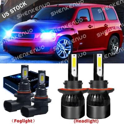 For HHR 2006-11 8000K LED Headlight Hi/Lo+Fog Light 4 Bulbs Combo kit - Image 1 of 4