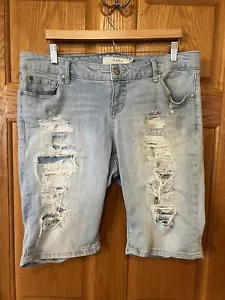 Pantalones Cortos de Jean Largos M73 Azul Tórrido Denim Boyfriend Destroyed para Mujer 14 - Imagen 1 de 6