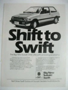 1984 SUZUKI SWIFT SHIFT TO SWIFT AUSTRALIAN MAGAZINE FULLPAGE ADVERTISEMENT - Picture 1 of 1