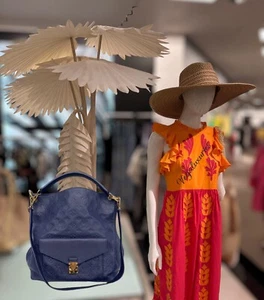 LOUIS VUITTON France Authentic Metis Hobo Empreinte Leather Tote Dark Navy Blue - Picture 1 of 24