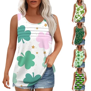 Tank Top For Women Summer Outfits Sleeveless Print Blouses Casual Loose Shirts - Picture 1 of 27