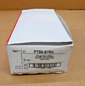 BOX OF 25 NIB LEGRAND PTS6-STR4 PLUGTAIL RIGHT ANGLE CONNECTOR 4W 6" (4 AVAIL) - Picture 1 of 4