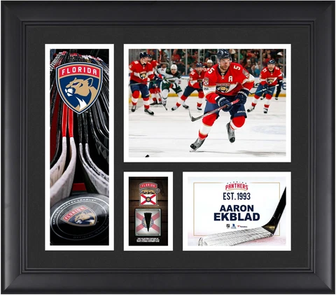 Aaron Ekblad Florida Panthers Framed 15x17 Collage w/a Piece of GU Puck Cover