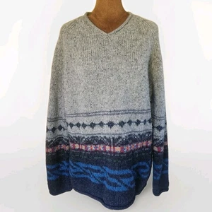 Vintage Wool Sweater Women's Size L Valerie Stevens Sport Fair Isle Colorful  - Picture 1 of 7