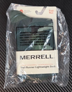 Merrell Unisex S/M Trail Runner Lightweight Sock Mid Crew Green 1 Pair - Picture 1 of 6