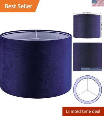 Pantalla de terciopelo azul hecha a mano - 13" superior x 13" inferior - un toque de lujo Foto 1 de 4