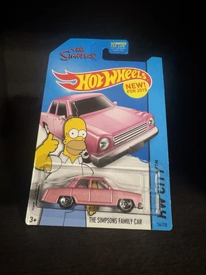 2015 Hot Wheels HW City #56/250 The Simpsons Family Car Pink RARE (Corner B) - Image 1 of 2