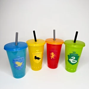 Harry Potter Zak Glow in the Dark Tumblers Set of 4 w/ Straws 24oz Cups - Picture 1 of 9