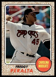 2017 Topps Heritage Minor League Freddy Peralta #14 Carolina Mudcats - Picture 1 of 2