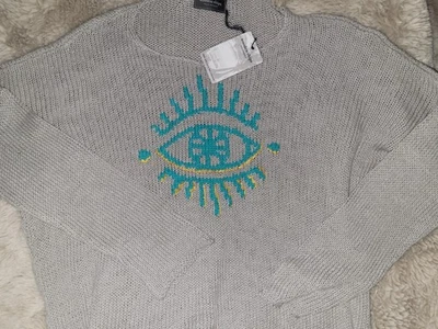 Evil Eye wooden ships sweater M/L - Image 1 of 3