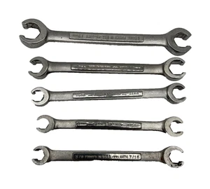 Craftsman USA 5 Pc Flare Nut Line Wrench METRIC 9- 17 mm SAE 3/8-7/16" VGC - Foto 1 di 6