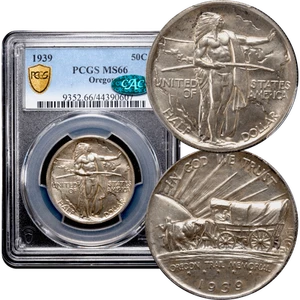 1939 Oregon Commemorative Half Dollar 50c PCGS MS66 CAC - Picture 1 of 5