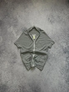 Archive Y's Yohji Yamamoto Damen gestreiftes durchgehender Reißverschluss T-Shirt Größe 3 Awant Garde Y2K - Bild 1 von 24