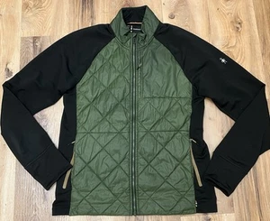 Smartwool Mens Full Zip Quilted Puffer Front Jacket Green Black Large - Picture 1 of 10