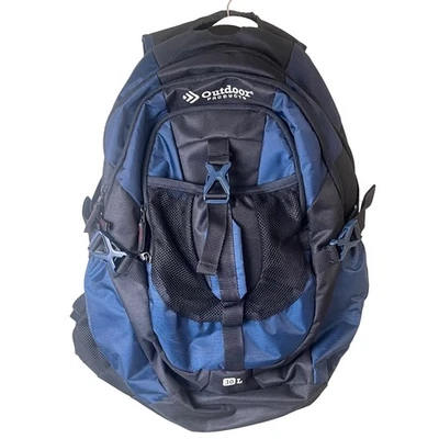 Outdoor Products 30L Blue Black Backpack Rucksack Hiking Camping Padded Straps - Image 1 of 4